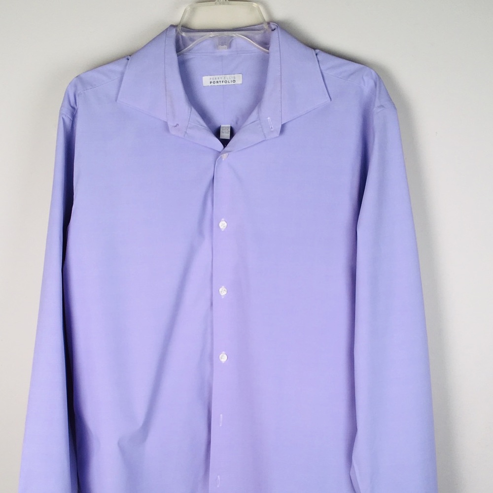 Perry Ellis  Men's Dress Shirt Purple 16 1/2